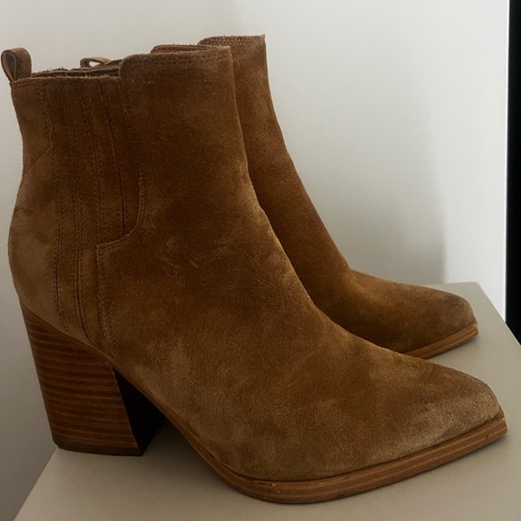Marc Fisher Tan Suede Ankle Booties - Picture 1 of 7